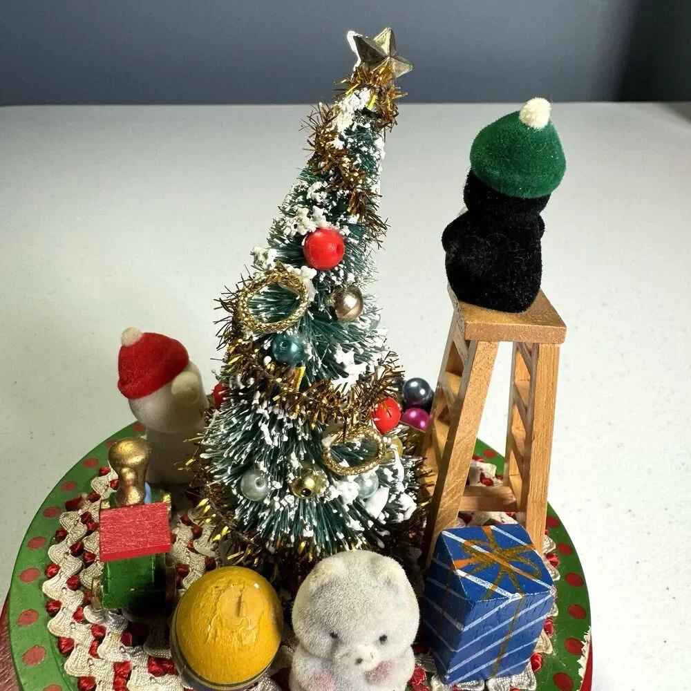 Rare Enesco 1986 X-mas Tree Gifts Revolving Musical | Vintage Christmas‎ #313327